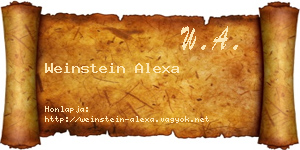 Weinstein Alexa névjegykártya